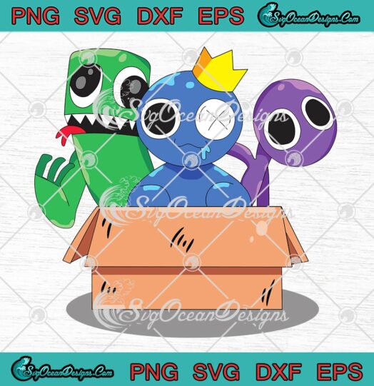 Roblox Rainbow Friends Animation SVG, Blue Green And Purple Rainbow Friends SVG PNG EPS DXF PDF, Cricut File