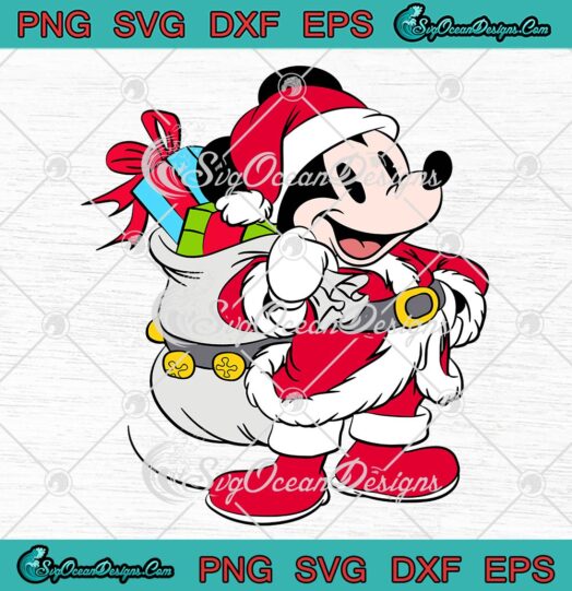 Santa Mickey Mouse Disney Christmas SVG, Merry Xmas Season 2022 SVG PNG EPS DXF PDF, Cricut File