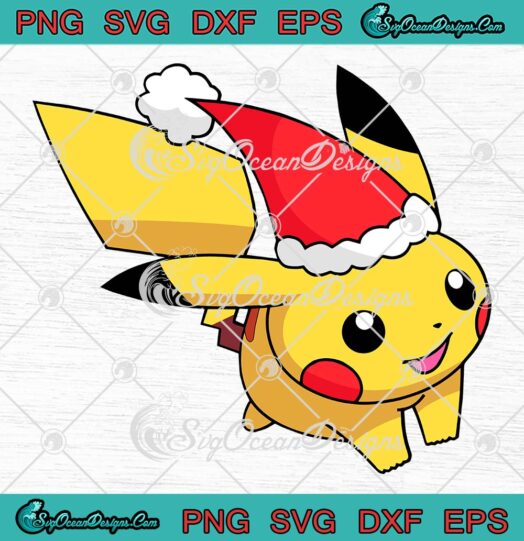Santa Pokemon Pikachu Running SVG, Christmas Pokemon Lovers SVG, Merry ...