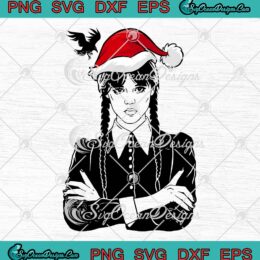 Santa Wednesday Addams SVG, At Nevermore Academy Christmas SVG PNG EPS ...