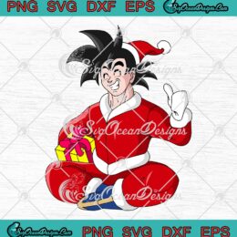 Son Goku Santa Christmas 2022 SVG, Funny Dragon Ball Goku Xmas SVG PNG EPS DXF PDF, Cricut File