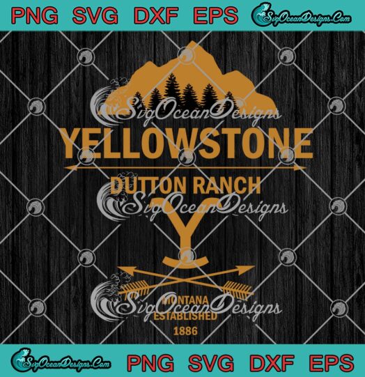 Vintage Yellowstone Dutton Ranch SVG, Montana Established 1886 TV Series SVG PNG EPS DXF PDF, Cricut File