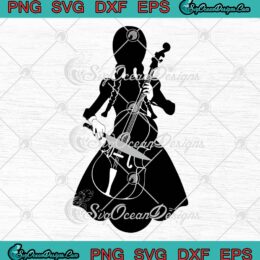 Wednesday Addams Playing Cello SVG, Jenna Ortega Addams Family SVG PNG EPS DXF PDF, Cricut File