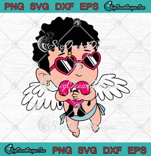 Baby Benito Cupid Holding Sad Heart SVG, Bad Bunny Happy Valentine's Day SVG PNG EPS DXF PDF, Cricut File
