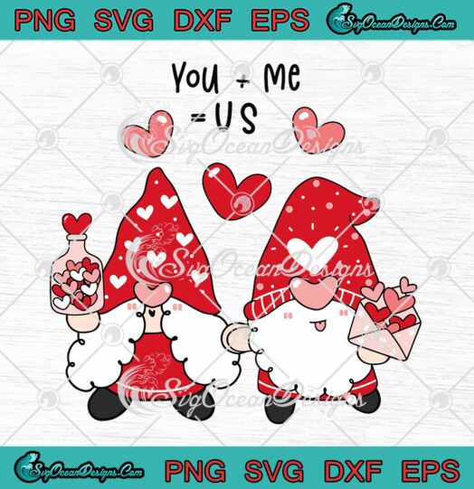 Cute Gnomes Holding Hand In Love SVG, Couple Gift Sweet Valentine's Day SVG PNG EPS DXF PDF, Cricut File