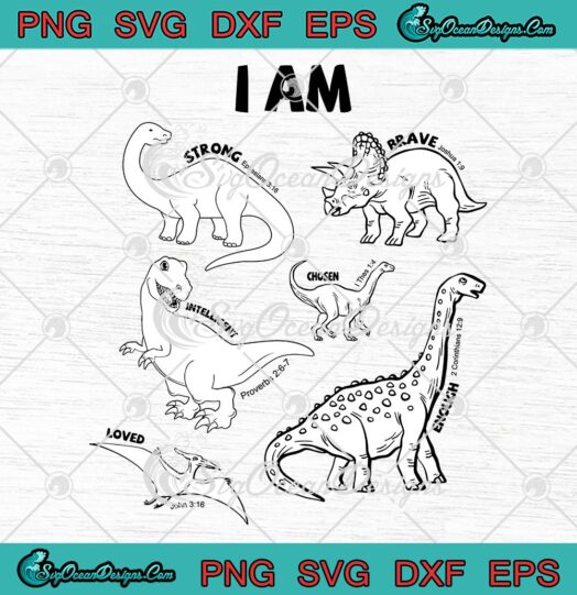 Dinosaur Affirmation Words SVG, Dinosaurs Gift For Boys Kids SVG PNG EPS DXF PDF, Cricut File