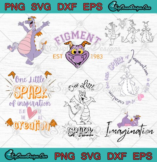 Disney Figment One Little Spark Bundle SVG, Journey Into Imagination SVG PNG EPS DXF PDF, Cricut File