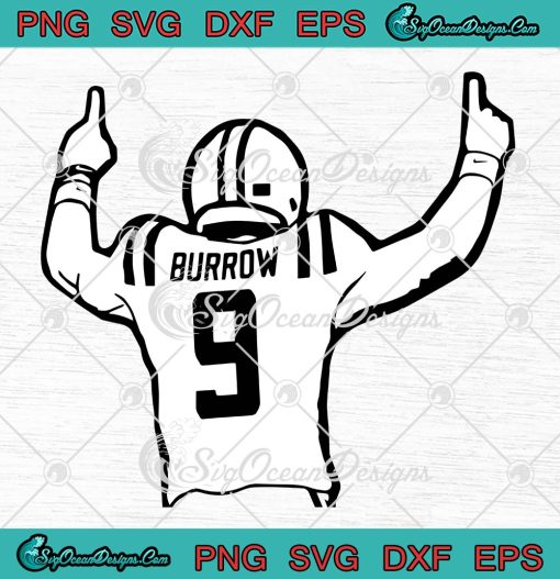 Joe Burrow 9 Player SVG, Cincinnati Bengals SVG, American Football NFL ...