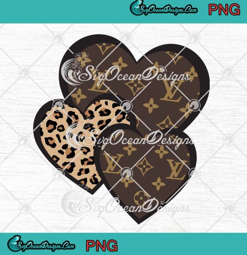 Louis Vuitton Leopard Hearts PNG, LV Inspired Valentine's Day Gift PNG ...