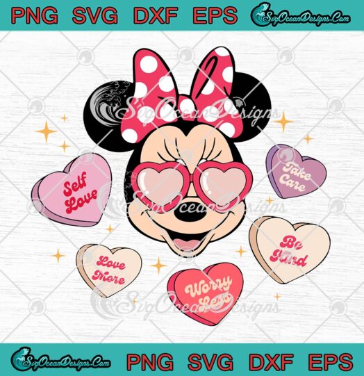 Minnie Magical Valentine Hearts SVG, Disney Happy Valentine’s Day SVG PNG EPS DXF PDF, Cricut File