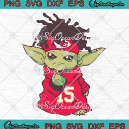 Patrick Mahomes Baby Yoda SVG, Star Wars Kansas City Chiefs 2023 SVG PNG EPS DXF PDF, Cricut File