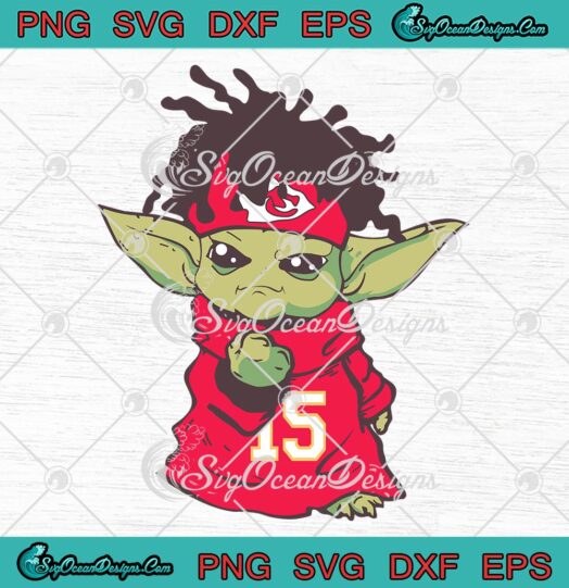Patrick Mahomes Baby Yoda SVG, Star Wars Kansas City Chiefs 2023 SVG PNG EPS DXF PDF, Cricut File