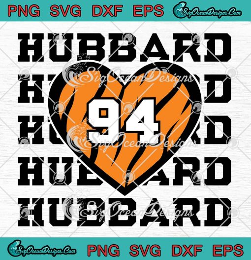Sam Hubbard 94 Cincinnati Bengals SVG, Heart Valentine NFL Football SVG PNG EPS DXF PDF, Cricut File