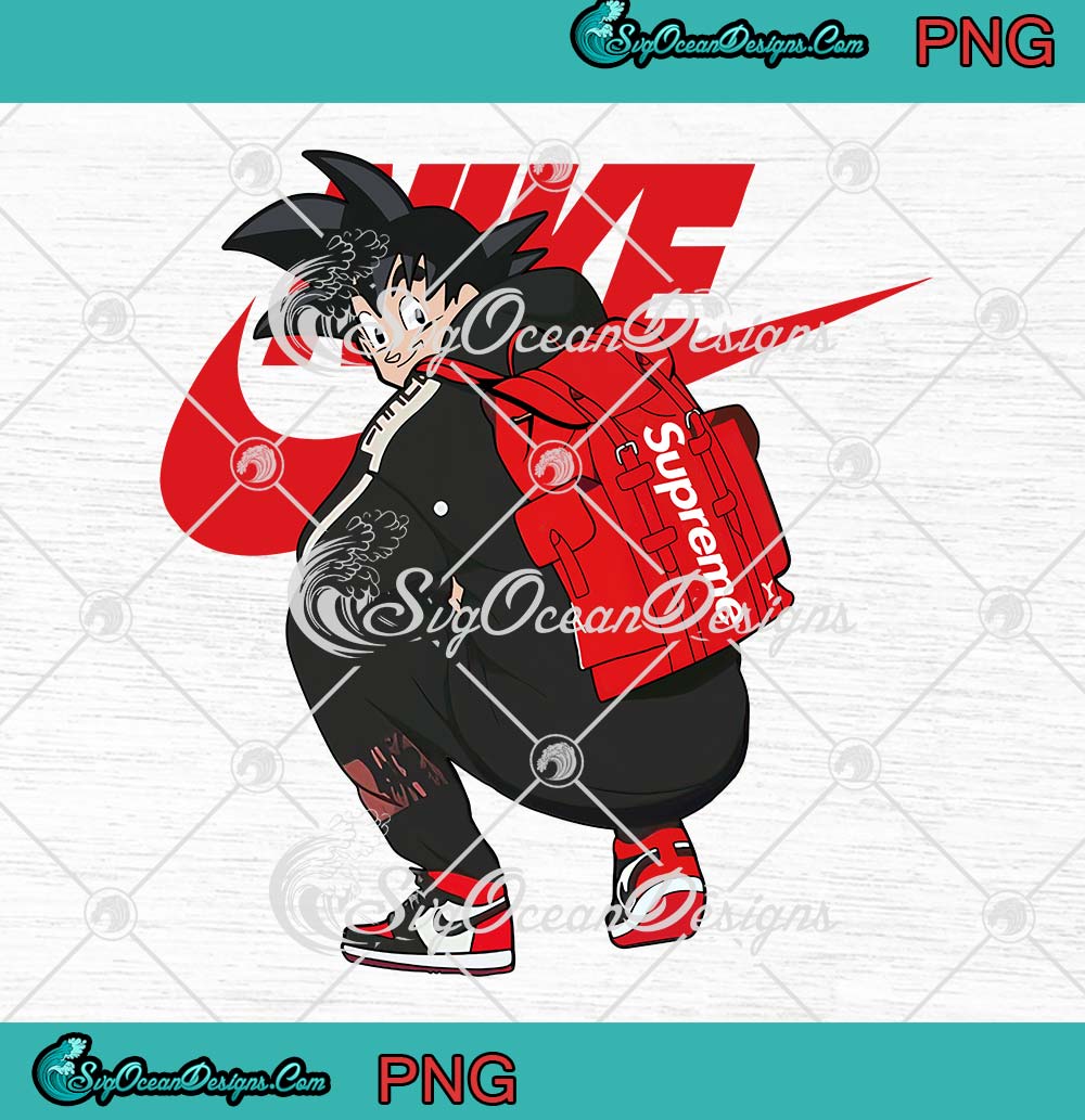 Son Goku Nike X Supreme PNG, Dragon Ball Son Goku PNG JPG Clipart, Digital Download