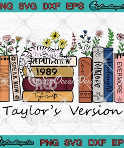 Taylor's Version Albums As Books SVG, Taylor Swift Midnight Album SVG