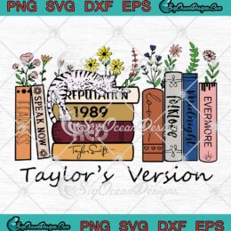 Taylor's Version Albums As Books SVG, Taylor Swift Midnight Album SVG PNG EPS DXF PDF, Cricut File