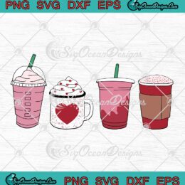 Valentine's Day Coffee Latte SVG, Couple Gift For Coffee Lovers SVG PNG EPS DXF PDF, Cricut File
