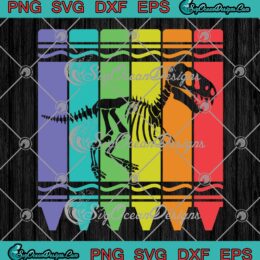 Back To School T-Rex Crayon SVG, Dinosaurus Pen Color Cute Gift SVG PNG EPS DXF PDF, Cricut File