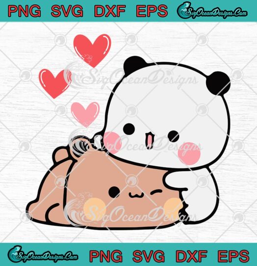 Bubududu Panda And Brownie Bear SVG, Love Matching Couple Gift SVG PNG EPS DXF PDF, Cricut File