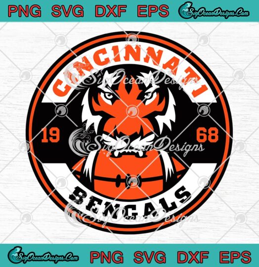 Cincinnati Bengals 1968 SVG, NFL Cincinnati Bengals Football Team SVG PNG EPS DXF PDF, Cricut File