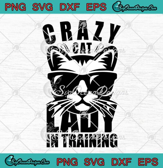 Crazy Cat Lady In Training SVG, Funny Gift For Cat Lovers SVG PNG EPS DXF PDF, Cricut File