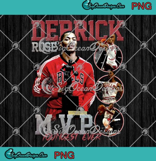Derrick Rose MVP Youngest Ever PNG, Retro Derrick MVP Basketball PNG JPG Clipart, Digital Download