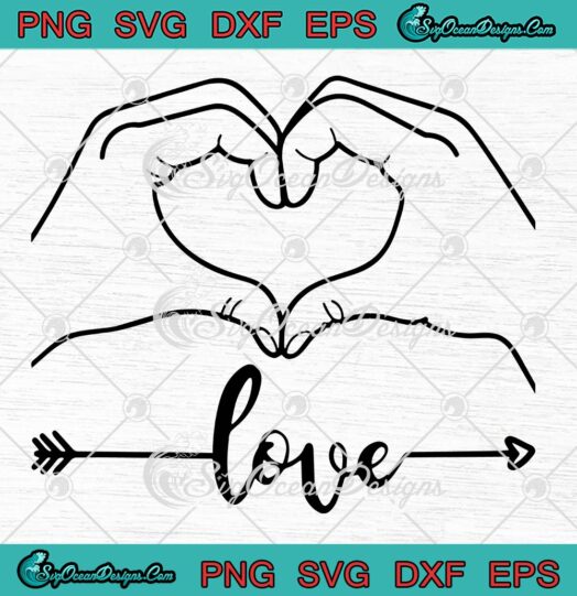 Hand Love Heart Symbol Valentine's Day SVG, Hands Making Heart SVG PNG EPS DXF PDF, Cricut File