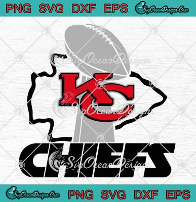 KC Chiefs Superbowl Trophy Trendy SVG, Super Bowl 2023 SVG PNG EPS DXF ...