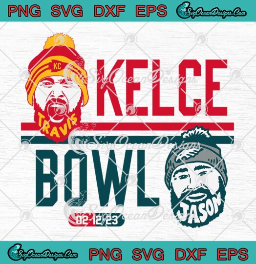 Kelce Bowl Arrowhead SVG, Travis And Jason Kelce Super Bowl 2023 SVG PNG EPS DXF PDF, Cricut File