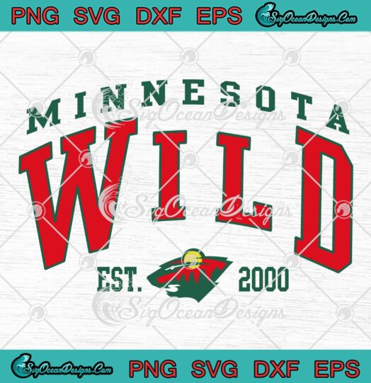 Minnesota Wild Est. 2000 Vintage SVG, Minnesota Wild Ice Hockey SVG PNG EPS DXF PDF, Cricut File