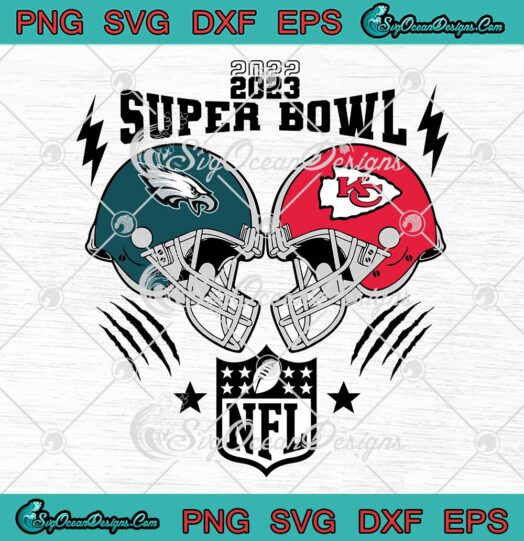 NFL Super Bowl 2023 SVG, Philadelphia Eagles Vs Kansas City Chiefs SVG PNG EPS DXF PDF, Cricut File