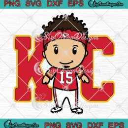 Patrick Mahomes Chibi SVG, Kansas City Chiefs SVG, Mahomes Red Kingdom SVG PNG EPS DXF PDF, Cricut File
