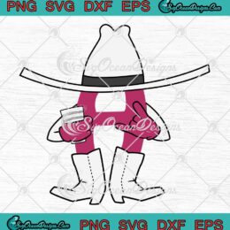 Pink Letter H Cowboy Meme SVG, Cowboy Hat SVG PNG EPS DXF PDF, Cricut File