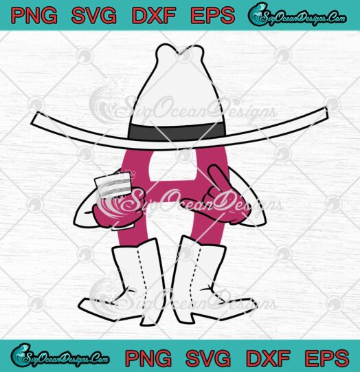 Pink Letter H Cowboy Meme SVG, Cowboy Hat SVG PNG EPS DXF PDF, Cricut File