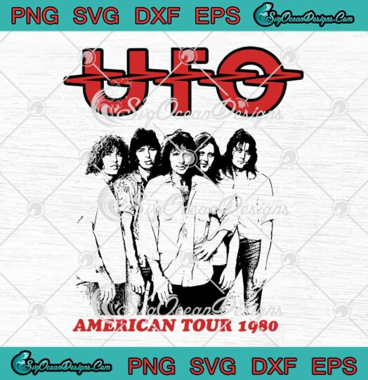 UFO No Place To Run American Tour SVG, Vintage 1980 Rock Band SVG PNG EPS DXF PDF, Cricut File
