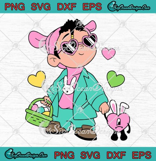 Baby Benito Sad Heart Easter Day SVG - Easter Bunny Bad Bunny SVG - Happy Easter SVG PNG EPS DXF PDF, Cricut File