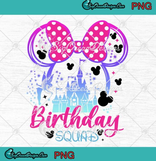 Birthday Squad Disney Minnie Mouse PNG - Disneyland Birthday Gift PNG JPG Clipart, Digital Download