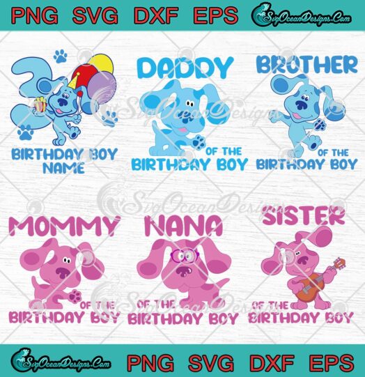 Blue's Clues Birthday Boy Custom SVG - Birthday Gift Personalized Bundle SVG PNG EPS DXF PDF, Cricut File