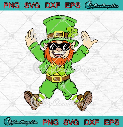 Dancing Leprechaun Patrick's Day SVG - Funny Happy Leprechaun Lucky SVG PNG EPS DXF PDF, Cricut File
