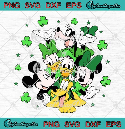 Disney Mickey And Friends St. Patrick's Day SVG, Disney Friends Happy Patrick's Day SVG PNG EPS DXF PDF, Cricut File