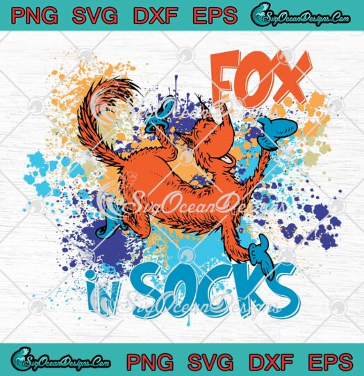 Dr. Seuss Fox In Socks Colorful SVG, Cute Gift For Dr. Seuss Lovers SVG PNG EPS DXF PDF, Cricut File