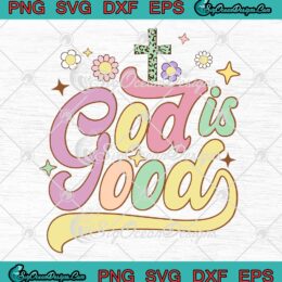 God Is Good Retro SVG - Leopard Cross Jesus Christian SVG PNG EPS DXF PDF, Cricut File