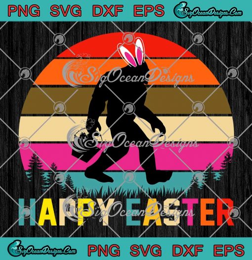 Happy Easter Monkey Bunny Gorilla SVG - Happy Easter Day 2023 Vintage SVG PNG EPS DXF PDF, Cricut File