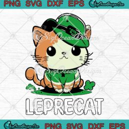 Leprecat Irish Cat Kids Funny SVG - St. Patrick's Day Parade SVG PNG EPS DXF PDF, Cricut File