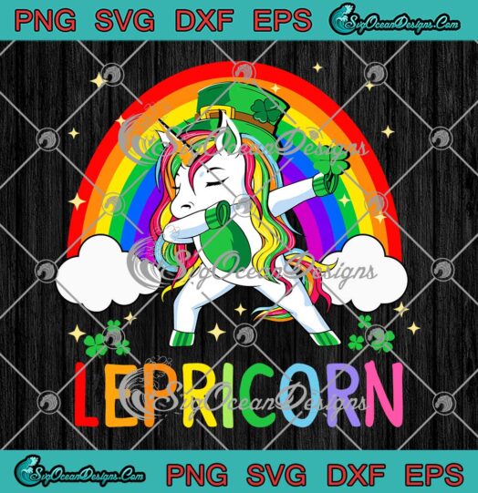 Lepricorn Dabbing Unicorn SVG, Leprechaun St. Patrick's Day SVG, Kids Girls Lucky SVG PNG EPS DXF PDF, Cricut File