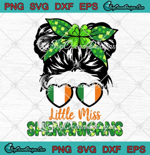 Little Miss Shenanigans SVG, St. Patrick's Day Kids Girls SVG PNG EPS DXF PDF, Cricut File