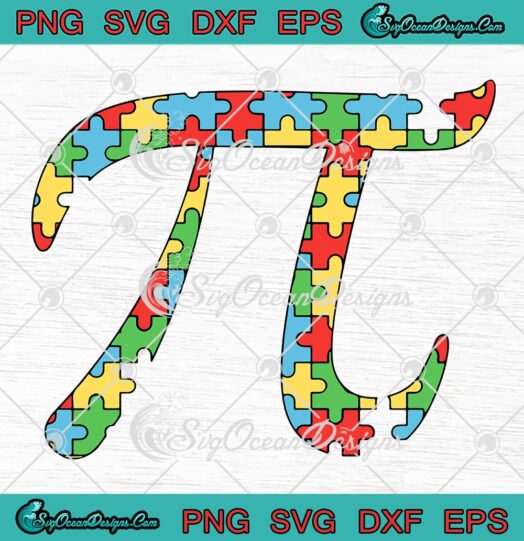 Pi Day Puzzle Autism Math Teacher SVG - Autism Awareness SVG - Pi Day SVG PNG EPS DXF PDF, Cricut File