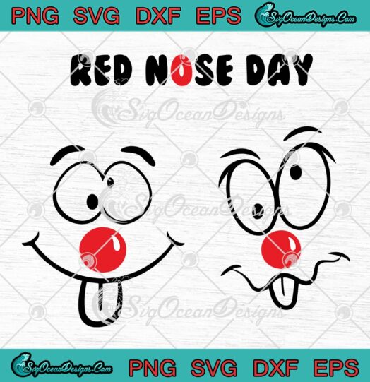 Red Nose Day Face Funny SVG - Emoji Face Children Supporting SVG PNG EPS DXF PDF, Cricut File