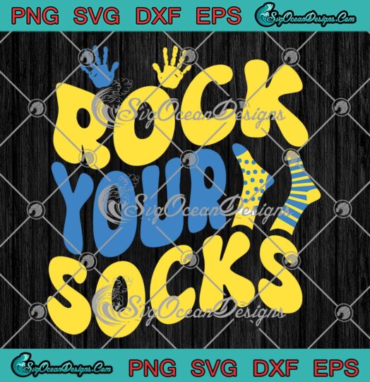 Rock Your Socks Groovy Retro SVG - World Down Syndrome Day 2023 SVG PNG EPS DXF PDF, Cricut File