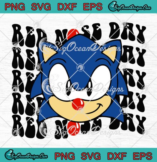 Sonic Red Nose Day Retro SVG - Kids Sonic The Hedgehog SVG PNG EPS DXF PDF, Cricut File